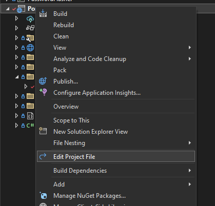 Edit Project File
